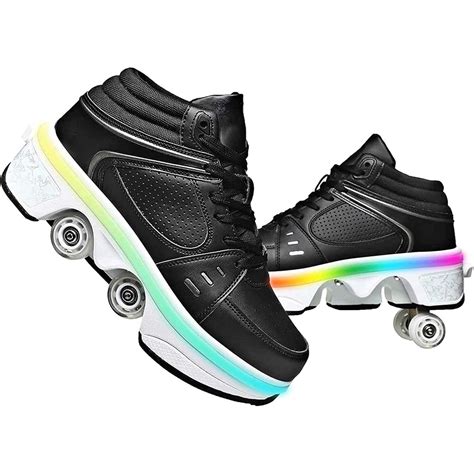 yousulun Automatic Shoes Double-Row Deform Wheel Skate for Walking and ...