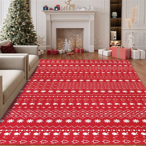 Amazon.com: famibay Christmas Area Rug 6x9 Washable Christmas Rugs for ...