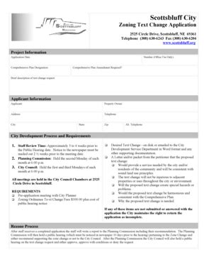 Fillable Online scottsbluff ZOTextchangeApplication ZO Application ...