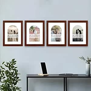 Art Street Set of 4 Engineered Wood Elegant Designed Brown Individual ...