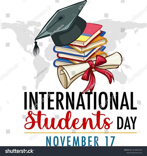 International Student Day Banner Design Illustration Stock Vector ...