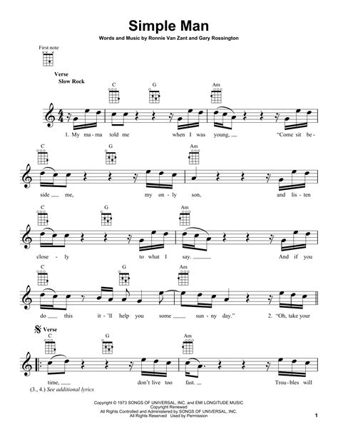 Lynyrd Skynyrd Simple Man Chords - Sheet and Chords Collection