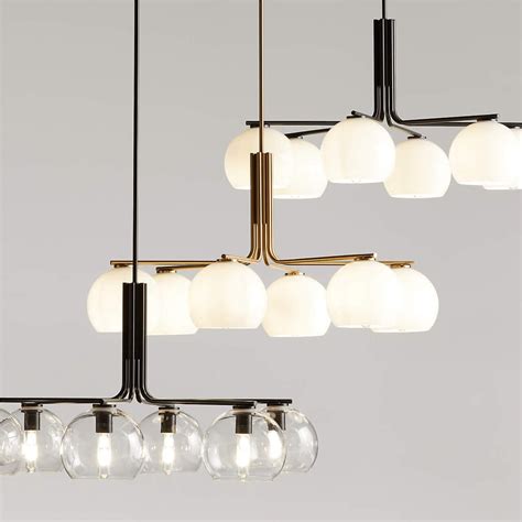 Arren Brass Chandelier Light with Round Milk Glass Shades 37.5" | Crate ...