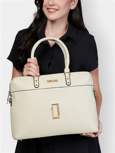 Lavie Luxe Welsy 1 compartment Off White Large Women's Laptop Handbag ...