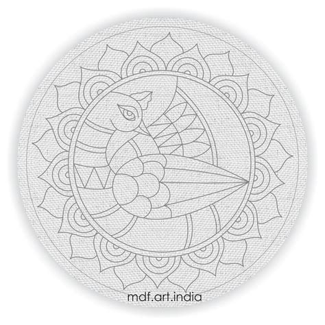 Peacock Mandala Pre-Marked Canvas– Hobby Decor Pvt Ltd