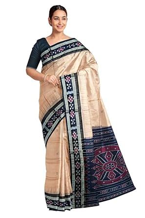 Buy COTTONSILK & KHANDUAPATA Odisha Sambalpuri Handloom Ikat Women's ...