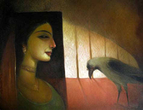 Buy Painting Morning Crow Artwork No 1399 by Indian Artist Arun Kumar ...