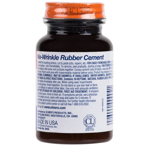 Elmer's E904 4 oz. No-Wrinkle Rubber Cement