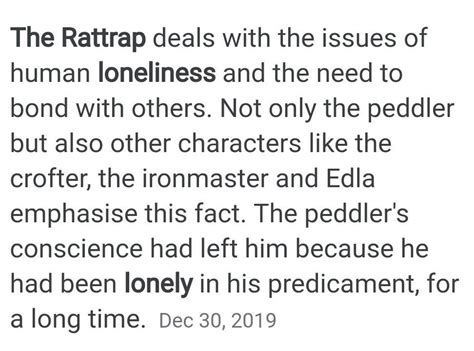 the rattrap is the story of loneliness. justify in 120 words - Brainly.in