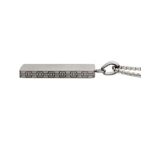 Silver Stainless Steel Engravable Drop Pendant with Round Box Chain ...