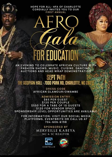 Hope for All-HFA of Charlottes Afro Gala for Education, 7000 Park Road ...