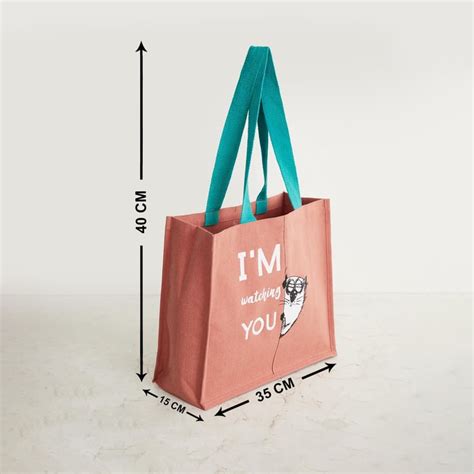Buy Mineralas Red Printed Cotton Shopping Tote Bag from Home Centre at ...