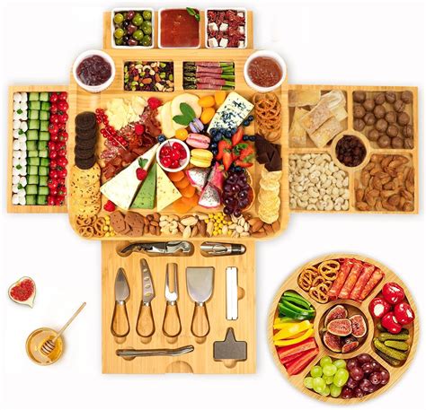 Amazon.com | BEAUTLOHAS. Charcuterie Board Gift Set, Bamboo Cheese ...