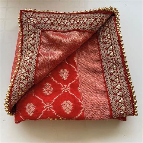 Bridal Saba Red Organza Banarsi Embroidered Dupatta – anokherang
