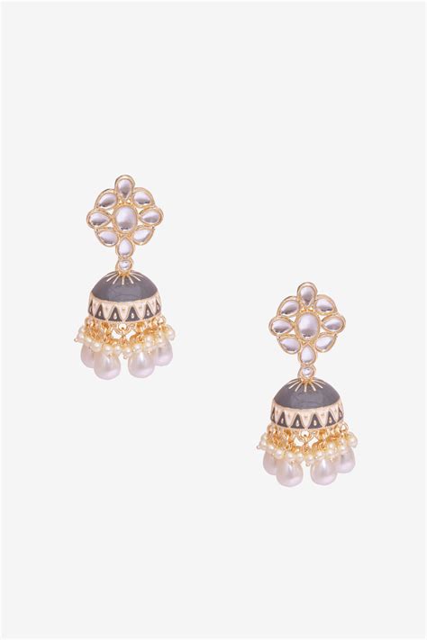 Buy Green And Gold Jhumkas Online for Women from Globaldesi 8905724792601