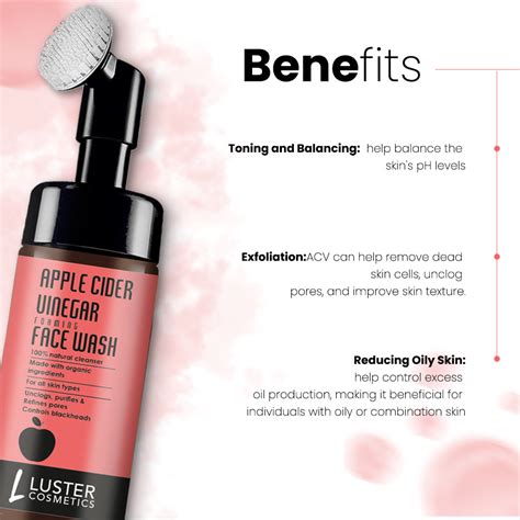 Luster Cosmetics Apple Cider Vinegar Foaming Face Wash - 100ml