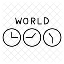 World Clock Icon - Download in Line Style