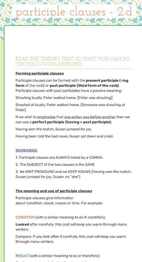 LUMNG euren, weil ullIUT ng EXERCISE 2 participial adjective, part of a ...