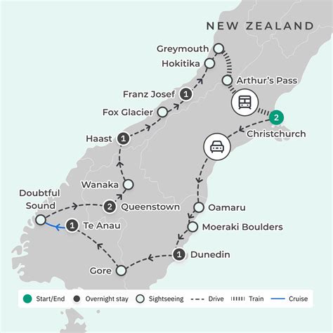 New Zealand South Island 9-Day Highlights with TranzAlpine Scenic Train ...