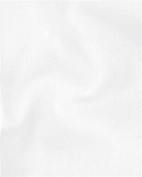 Bright White Formal Textured Premium Cotton Shirt For Men