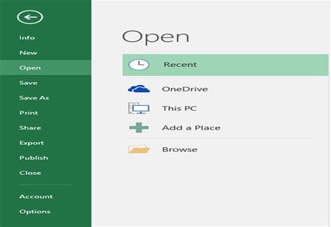 Image result for Microsoft Excel File Menu