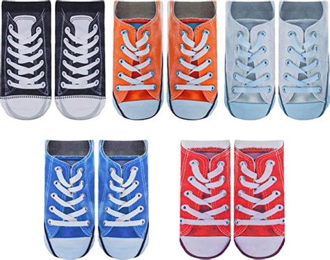 Buy KETKAR 5 Pairs 3D Print Pattern Socks Funny Socks Flip Flops Design ...