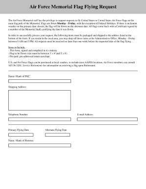 Fillable Online Flag Flying Request Form Fax Email Print - pdfFiller