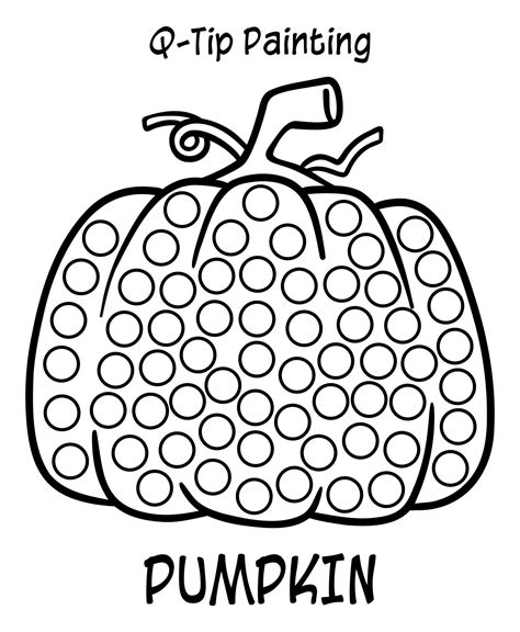 Pumpkin Q-Tip Painting Templates for Halloween