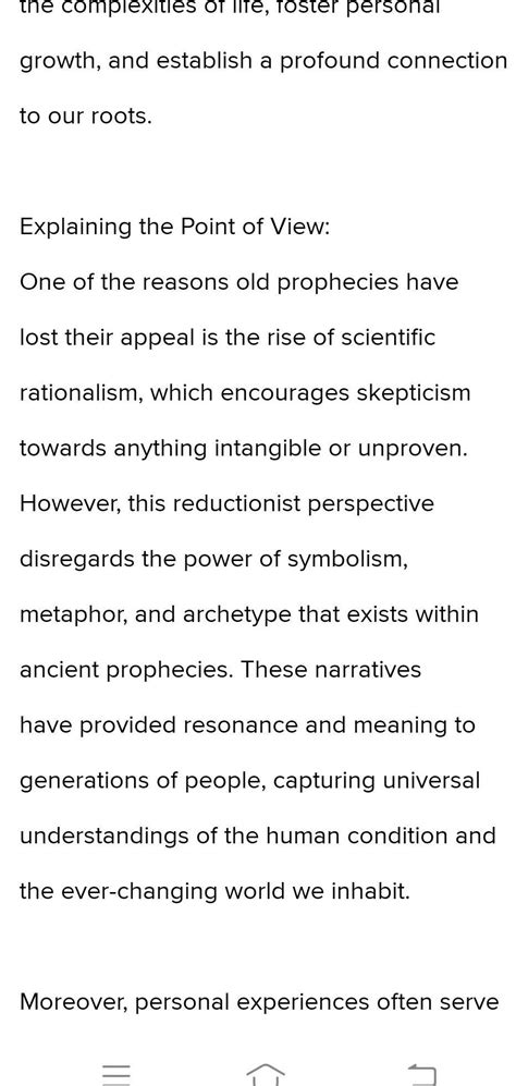 Share your thoughts and justify your point of view on the following ...