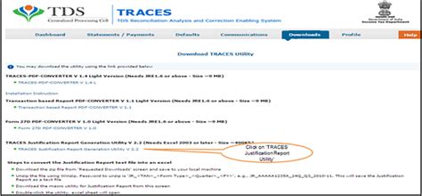 How to Download Justification Report of errors identified by TRACES
