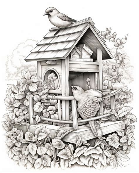 Birds and House Coloring Pages | Premium AI-generated image
