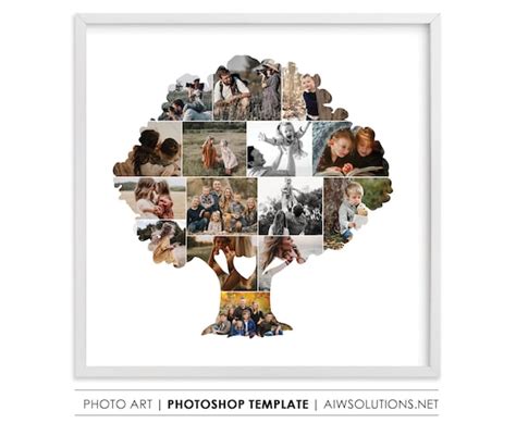 Family Tree Photo Collage Templatemodern Genealogy Photo - Etsy India