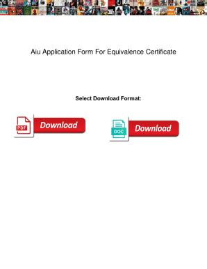 Fillable Online Aiu Application Form For Equivalence Certificate. Aiu ...