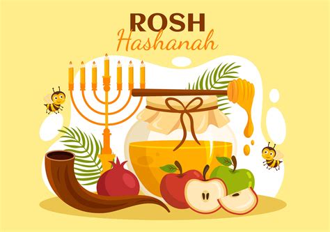 Rosh Hashanah Apples And Honey Cartoon