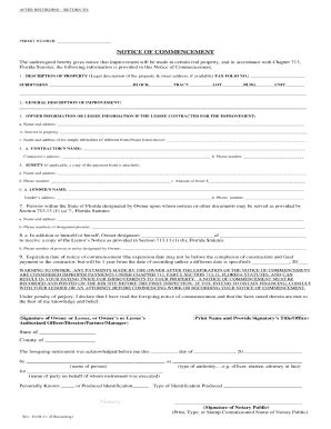 2012-2026 Form FL Notice of Commencement - Palm Beach County - Blank ...
