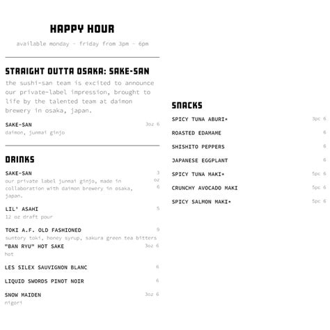 Sushi-san in River North Chicago Happy Hour - HHRevolution