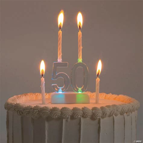 2 1/2" x 2 3/4" Blinking Plastic Number 50 Candle Holder Set | Oriental ...