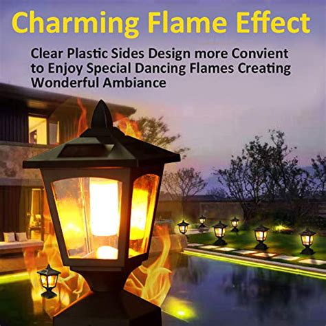 Buy Solar Post Light,Outdoor Post Cap Light Flickering Flame Light for ...