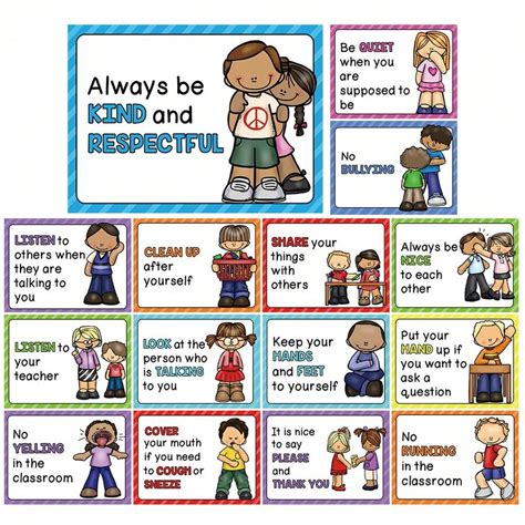 Classroom Rules A4 English Posters Flashcards School Supplies ...