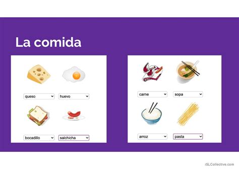 la comida y la bebida: English ESL powerpoints