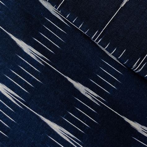 Pure Cotton Navy Blue Ikkat With Off White Stripe Weave Hand Woven Fab ...