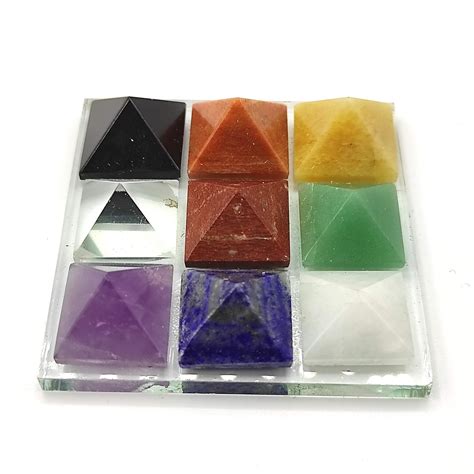 Buy Plus Value Navagraha Pyramid Tray with Mirror Base Nine Planet ...