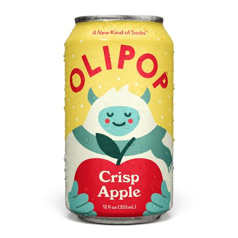 OLIPOP Prebiotic Soda Crisp Apple 12 fl oz Refrigerated Gut-Friendly ...