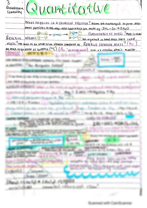Image result for Quantitative Chemistry Notes