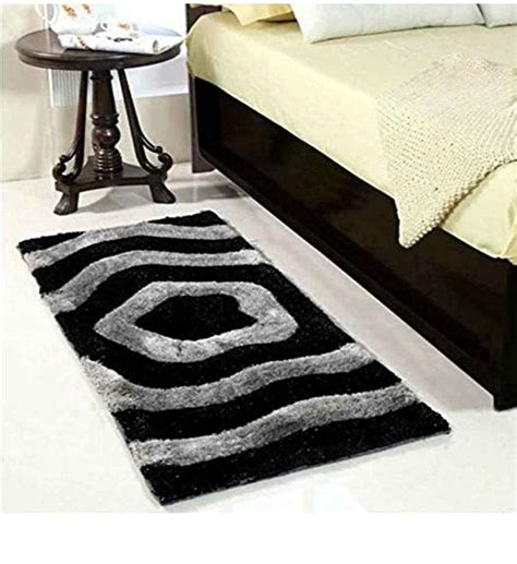 Buy AH ARTSY HOME Anti-Skid Backing Royalish Polyester Shaggy Bedside ...