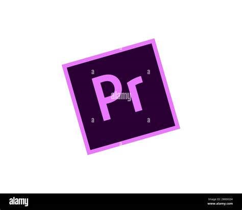 Adobe Premiere Pro, rotated logo, white background Stock Photo - Alamy