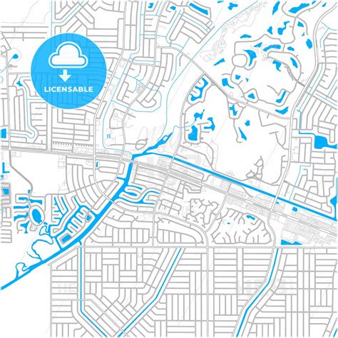 North Port, Florida, United States, City Map With High Resolution Roads ...