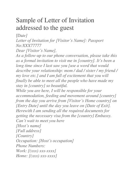 Image result for Invitation Letter Example