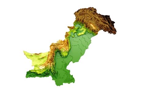 Pakistan topography map | Premium AI-generated PSD
