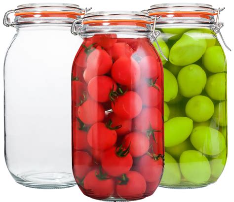 Galssmagic 64 oz Large Mason Jars Wide Mouth,3 Pack Half Gallon Glass ...